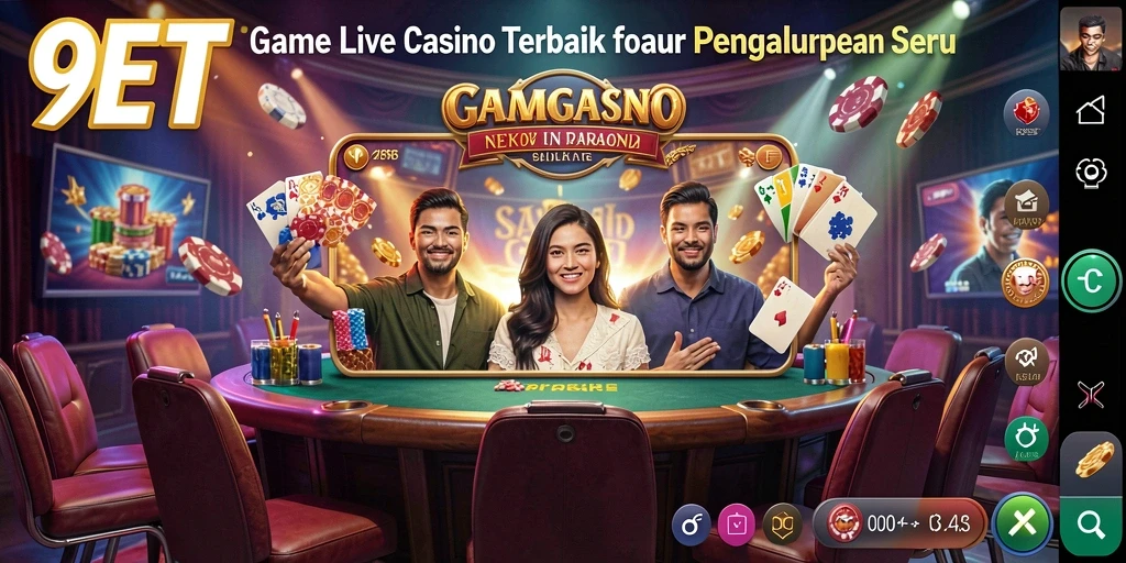 Menampilkan dealer profesional dalam permainan kasino langsung yang mengasyikkan.