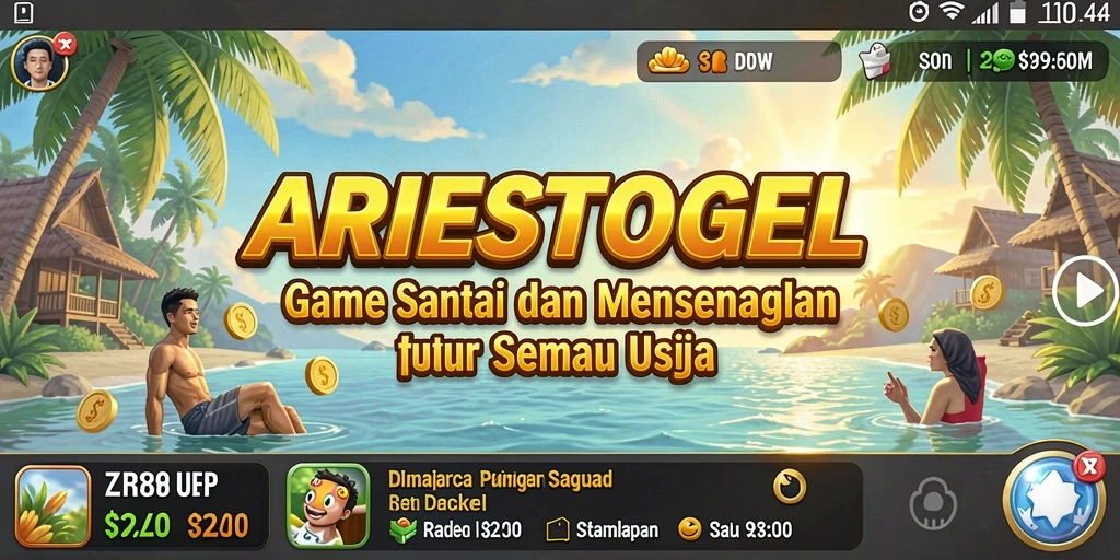 Tampilan menarik dari gameplay ARIESTOGEL yang menyenangkan dan santai.