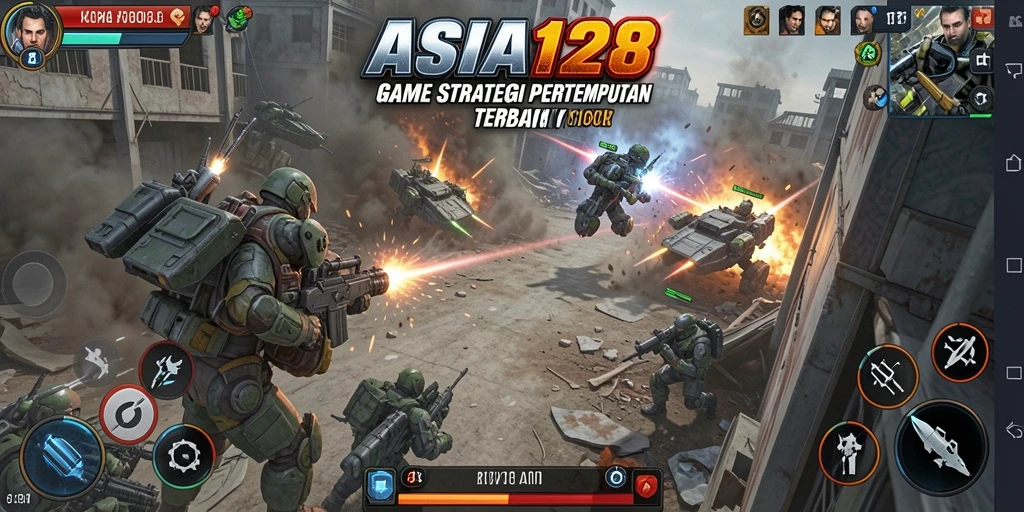 Tangkapan layar ASIA128 menunjukkan aksi strategi pertempuran yang mendebarkan.