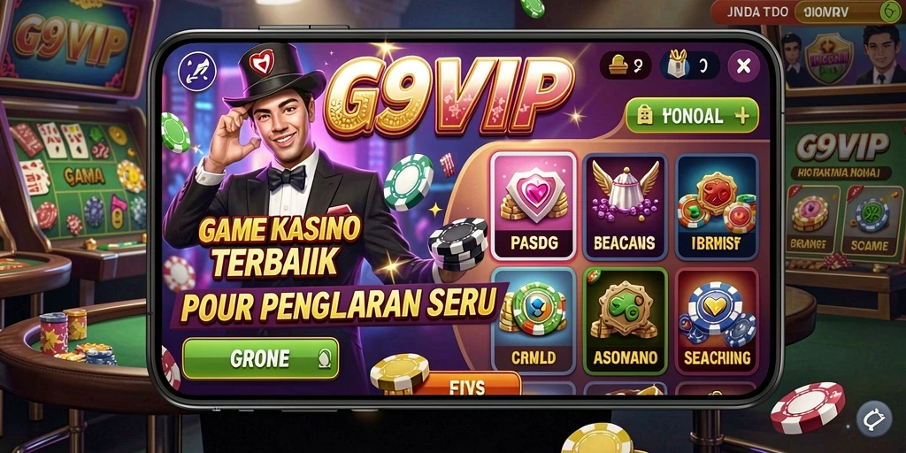 Tampilan gameplay seru dari G9VIP dengan pengalaman Kasino nyata.