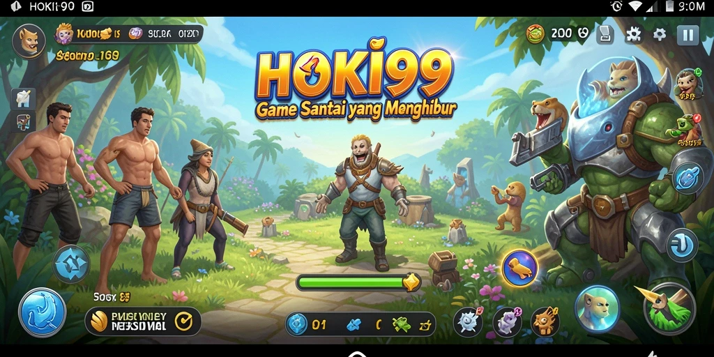 Tampilan gameplay HOKI99 yang penuh warna dan seru.