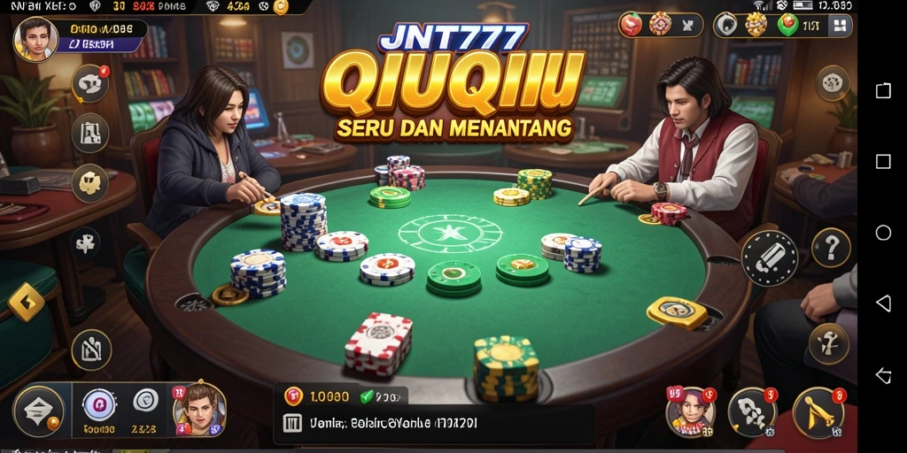 Screenshot gameplay JNT777 yang menunjukkan aksi QiuQiu seru.
