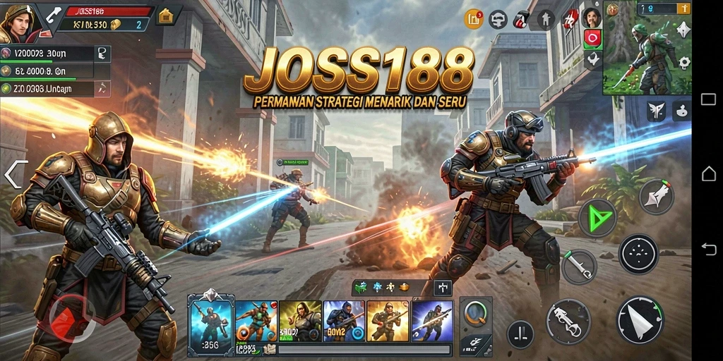 Tampilan gameplay JOSS188 dengan pertempuran strategis yang mendebarkan.