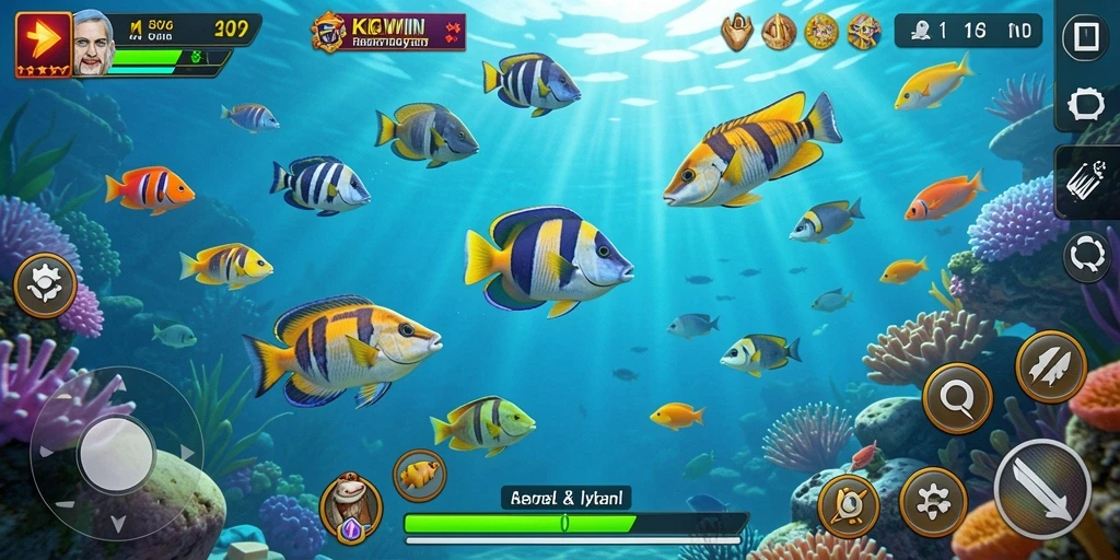 Gameplay seru dalam KKWIN yang menampilkan aksi Tembak Ikan.