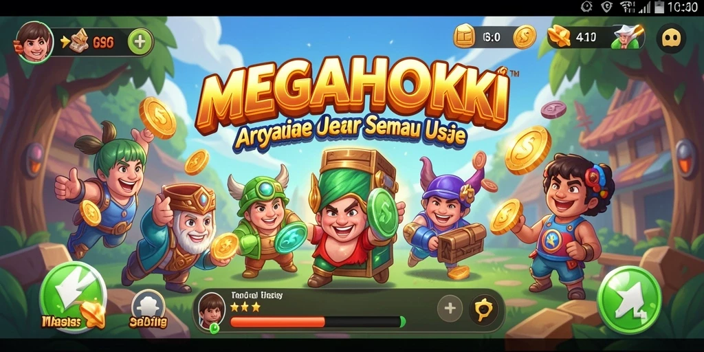 Tampilan menarik dari gameplay MEGAHOKI yang seru dan menantang.
