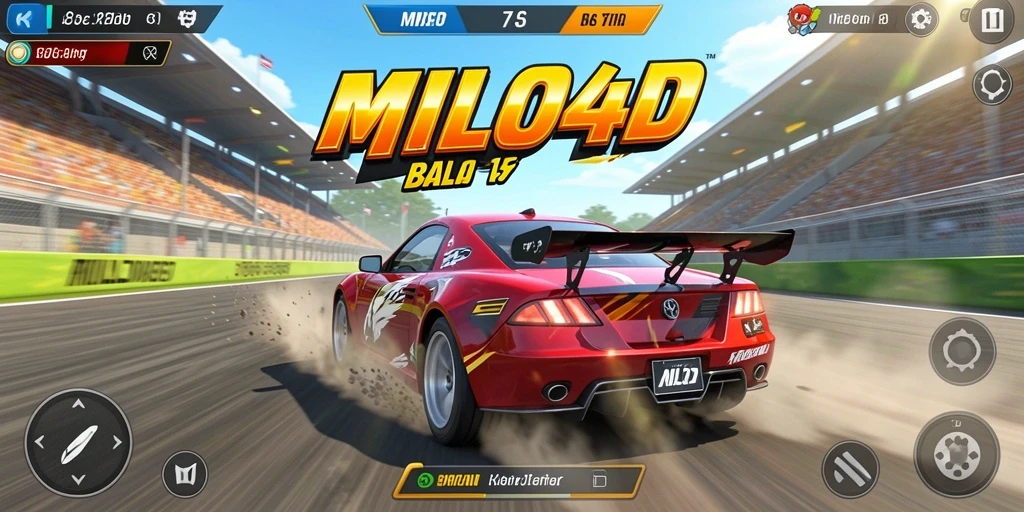 Screenshot gameplay <strong>MILO4D</strong> menunjukkan aksi balap yang mendebarkan.