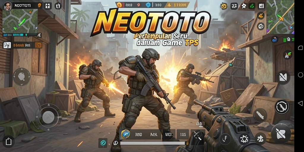 Screenshot gameplay NEOTOTO menampilkan aksi pertempuran yang menegangkan.