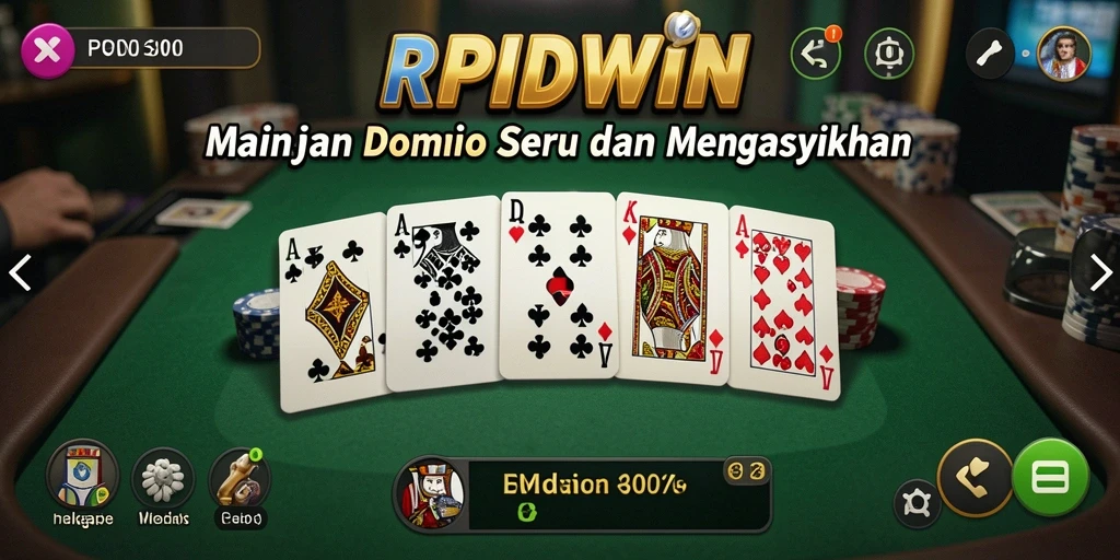 Screenshot gameplay RPIDWIN yang menunjukkan keseruan bermain Domino.