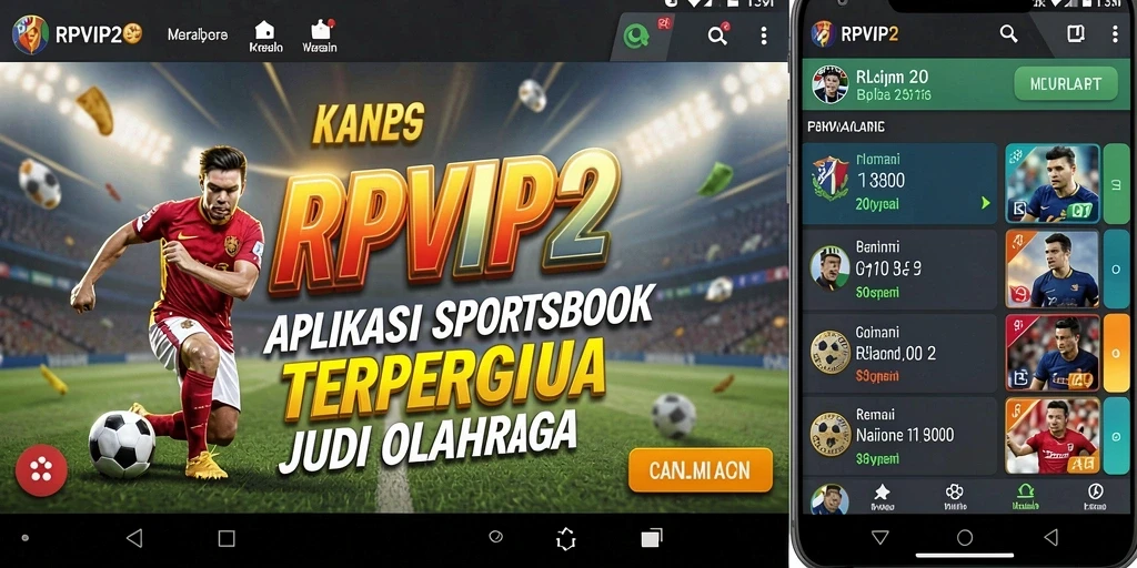 Tampilan utama RPVIP2 dengan berbagai pilihan taruhan olahraga.