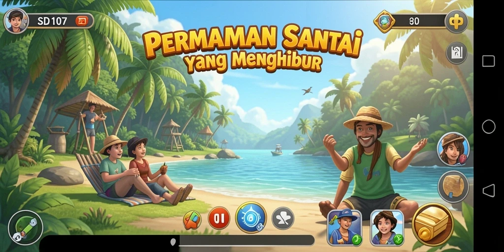Tampilan gameplay SD107 yang menyenangkan dan penuh warna.