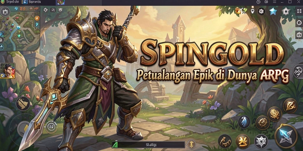 Tampilan permainan SPINGOLD menampilkan aksi pertarungan yang seru dan mendebarkan.