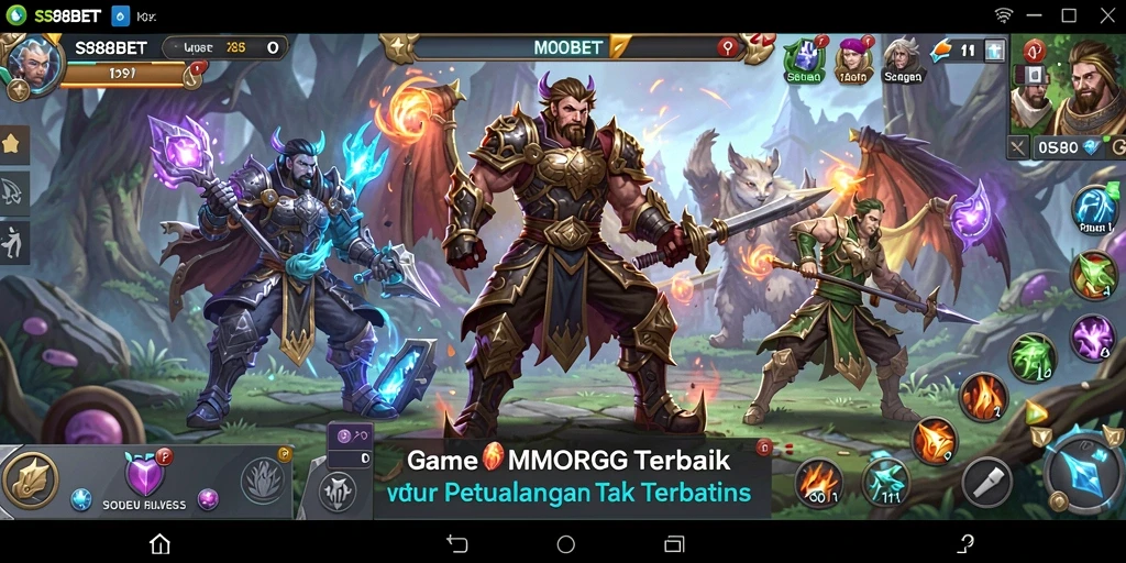 Screenshot permainan SS88BET menunjukkan petualangan epik di dunia MMORPG.