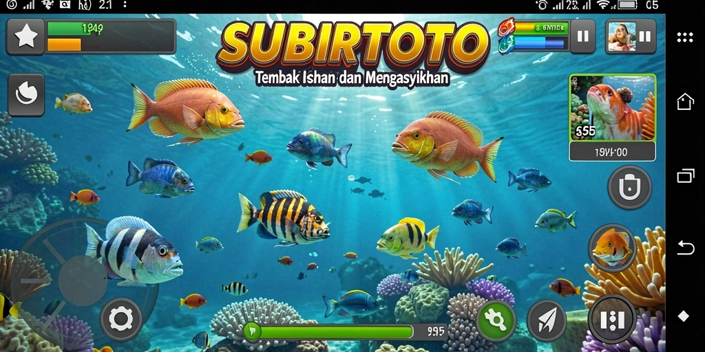 Gameplay seru SUBURTOTO saat menembak ikan.