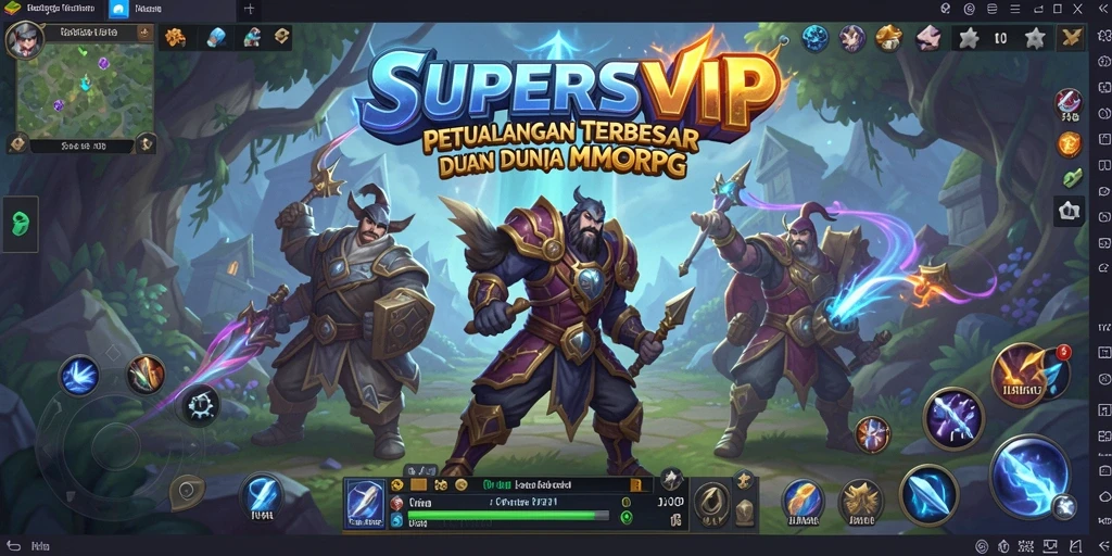Tampilan gameplay mendalam di dunia fantasi SUPERSVIP.